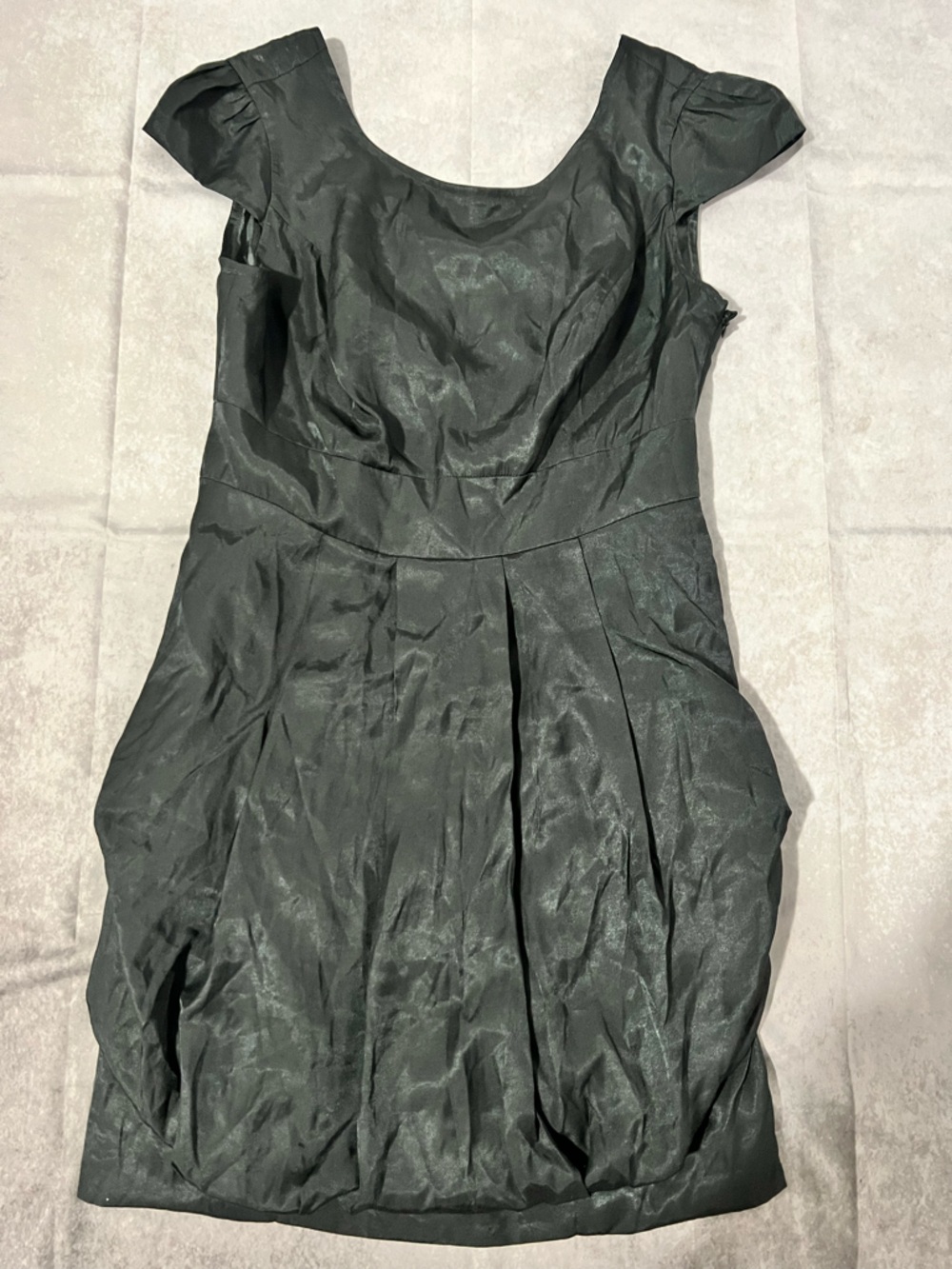 Twelve by Twelve dark grey Satiny Dress Label Detail bow back